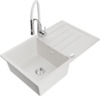 Graniidist köögivalamu Mexen Bruno 6513-20-73450-02, 79.5 x 49.5 x 20 cm, valge, segisti ja sifooniga
