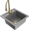 Graniidist köögivalamu Mexen Vito 6503-71-672601-50, 49 x 52 x 21 cm, hall, koos segisti ja sifooniga