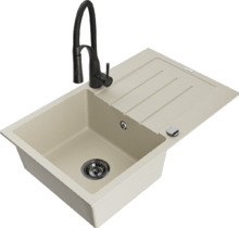 Graniidist köögivalamu Mexen Bruno 6513-69-73450-70-B, 79 x 49 x 20 cm, beež, koos segisti ja sifooniga