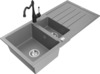 Graniidist köögivalamu Mexen Andres 6515-71-670700-70, 100 x 50 x 20 cm, hall/must, segisti ja sifooniga
