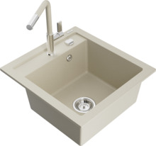 Graniidist köögivalamu Mexen Vito 6503-69-670401-09, 49 x 52 x 21 cm, beež, segisti ja sifooniga