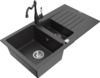 Graniidist köögivalamu Mexen Matias 6502-76-670700-76, 90 x 50.5 x 20 cm, must granite, segisti ja sifooniga