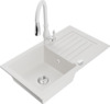 Graniidist köögivalamu Mexen Pablo 6510-20-672601-20, 75.2 x 43.6 x 16.1 cm, valge, koos segisti ja sifooniga
