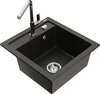 Graniidist köögivalamu Mexen Vito 6503-75-670401-00, 49 x 52 x 21 cm, metallic must/kuldne, koos segisti ja sifooniga