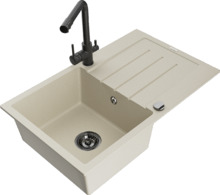 Graniidist köögivalamu Mexen Bruno 6513-69-671600-70, 79 x 49 x 20 cm, beež, segisti ja sifooniga