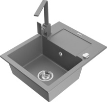 Graniidist köögivalamu Mexen Enzo 6506-71-670300-71, 57 x 46 x 17.4 cm, hall, koos segisti ja sifooniga