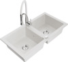 Graniidist köögivalamu Mexen Mario 6504-20-73450-02, 82 x 43.6 x 16.1 cm, valge, segisti ja sifooniga