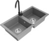 Graniidist köögivalamu Mexen Mario 6504-71-670200-70, 82 x 43.6 x 16.1 cm, hall/must, segisti ja sifooniga