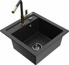 Graniitköögivalamu Mexen Vito 6503-73-670401-57-B, 49 x 52 x 21 cm, must/hõbe metallic, segisti ja sifooniga