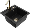Graniidist köögivalamu Mexen Vito 6503-77-670300-50, 49 x 52 x 21 cm, must/gold, segisti ja sifooniga