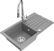 Graniidist köögivalamu Mexen Pablo 6510-71-672601-00, 75 x 43 x 16.1 cm, hall/kroom, segisti ja sifooniga