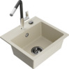 Graniidist köögivalamu Mexen Milo 6505-69-670401-07-B, 43.5 x 41 x 17.1 cm, beež, segisti ja sifooniga