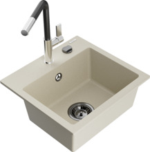 Graniidist köögivalamu Mexen Milo 6505-69-670401-07-B, 43.5 x 41 x 17.1 cm, beež, segisti ja sifooniga