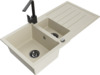 Graniidist köögivalamu Mexen Andres 6515-69-670300-70, 100 x 50 x 20 cm, beež, koos segisti ja sifooniga