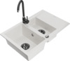 Graniidist köögivalamu Mexen Gaspar 6507-20-670200-70, 47.5 x 73.7 x 17.7 cm, valge/must, koos segisti ja sifooniga