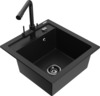 Graniidist köögivalamu Mexen Vito 6503-77-671600-70-B, 52 x 49 x 21 cm, must, segisti ja sifooniga