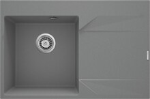 Graniitköögivalamu Deante Evora ZQJS11P, 76 x 50 x 19.5 cm, metallic hall, 1 kauss, parempoolne kuivatuspind