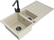 Graniidist köögivalamu Mexen Andres 6515-69-670300-70, 100 x 50 x 20 cm, beež, koos segisti ja sifooniga