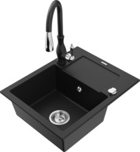 Graniitköögivalamu Mexen Enzo 6506-77-672601-70, 57.6 x 46.5 x 17.4 cm, must, segisti ja sifooniga