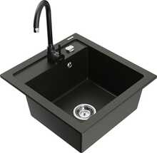 Graniitvalamu Mexen Vito Telma 6503-75-670200-70, must/kuldne metallic, segisti ja sifooniga