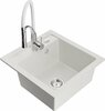 Graniidist köögivalamu Mexen Vito 6503-20-73450-02, 52 x 49 x 21 cm, valge/chrome, koos segisti ja sifooniga