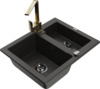 Graniidist köögivalamu Mexen Carlos 6518-75-670300-50-B, 58 x 47 x 17.7 cm, must/kuldne metallic, segisti ja sifooniga