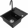 Graniidist köögivalamu Mexen Enzo 6506-77-670200-70, 57.6 x 46.5 x 17.4 cm, must, koos segisti ja sifooniga
