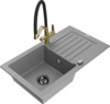 Graniidist köögivalamu Mexen Pablo 6510-71-671701-57-B, 75.2 x 43.6 x 16.1 cm, hall/must/kuldne, segisti ja sifooniga
