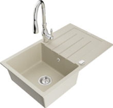 Graniidist köögivalamu Mexen Bruno 6513-69-672601-00, 79 x 49 x 20 cm, beež, koos segisti ja sifooniga
