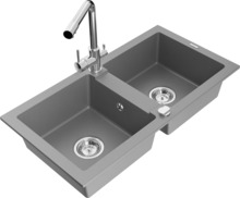 Graniitköögivalamu Mexen Mario 6504-71-671600-00, 82 x 43.6 x 16.1 cm, hall, segisti ja sifooniga
