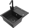 Graniidist köögivalamu Mexen Enzo 6506-76-670300-70-B, 57 x 46 x 17.4 cm, must täpiline, segisti ja sifooniga