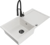 Graniitköögivalamu Mexen Leo 6501-20-73450-70-B, 90 x 50 x 19 cm, valge/must, segisti ja sifooniga