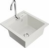 Graniidist köögivalamu Mexen Vito 6503-20-670200-00, 52 x 49 x 21 cm, valge/kroom, segisti ja sifooniga