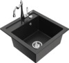 Graniidist köögivalamu Mexen Vito 6503-73-670700-00, 49 x 52 x 21 cm, must/hõbedane metallic, segisti ja sifooniga