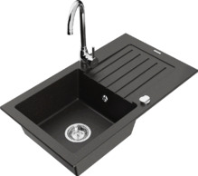Graniidist köögivalamu Mexen Pablo 6510-75-670200-00, 75 x 43 x 16.1 cm, must/kuldne, segisti ja sifooniga