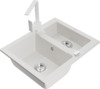 Graniidist köögivalamu Mexen Carlos 6518-20-670300-20, 58 x 47 x 17.7 cm, valge, segisti ja sifooniga
