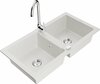 Graniidist köögivalamu Mexen Mario 6504-20-670200-00, 82 x 43.6 x 16.1 cm, valge, koos segisti ja sifooniga