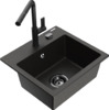 Graniitköögivalamu Mexen Milo 6505-75-670401-70-B, 43 x 41 x 17.1 cm, must/kuldne metallic, segisti ja sifooniga