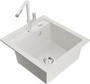 Graniidist köögivalamu Mexen Vito 6503-20-670401-02, 49 x 52 x 21 cm, valge, segisti ja sifooniga