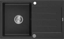 Graniidist köögivalamu Mexen Bruno 6513791010-73, 795 x 495 mm, metallic must/hõbedane, sifooniga
