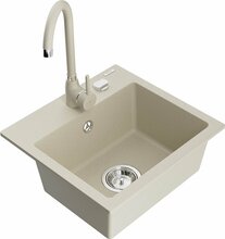 Graniidist köögivalamu Mexen Milo 6505-69-670200-69, 43.5 x 41 x 17.1 cm, beež, segisti ja sifooniga