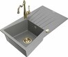 Graniidist köögivalamu Mexen Cesar 6514-71-670700-50, 77.5 x 47 x 20 cm, hall/gold, segisti ja sifooniga