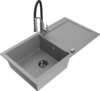 Graniitköögivalamu Mexen Leo 6501-71-73450-07-B, 90 x 50 x 19 cm, hall/must/kroom, segisti ja sifooniga