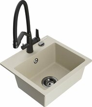 Graniidist köögivalamu Mexen Milo 6505-69-671701-70-B, 43.5 x 41 x 17.1 cm, beež, koos segisti ja sifooniga