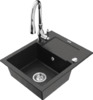 Graniitköögivalamu Mexen Enzo 6506-73-672601-00, 57.6 x 46.5 x 17.4 cm, must/hõbe metallic, koos segisti ja sifooniga