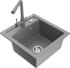 Graniidist köögivalamu Mexen Vito 6503-71-671600-71, 52 x 49 x 21 cm, hall, koos segisti ja sifooniga