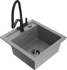 Graniidist köögivalamu Mexen Vito 6503-71-671701-70-B, 49 x 52 x 21 cm, hall/must, koos segisti ja sifooniga