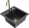 Graniidist köögivalamu Mexen Vito 6503-76-670200-50, black granite/gold, segisti ja sifooniga