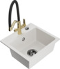 Graniidist köögivalamu Mexen Milo 6505-20-671701-57-B, 43.5 x 41 x 17.1 cm, valge/must/gold, segisti ja sifooniga