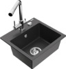 Graniidist köögivalamu Mexen Milo 6505-76-671600-00, 43.5 x 41 x 17.1 cm, must täpiline, koos segisti ja sifooniga